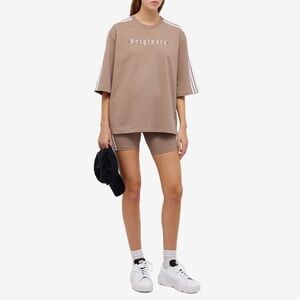Adidas Originals Brown Tee with White Accents